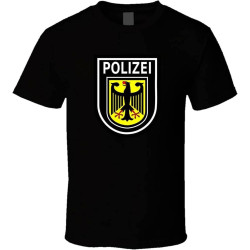 Polizei T-Shirt, Deutsch Police, Eagle Black White Tshirt Men's Polizei T-Shirt, Deutsch Police, Eagle Black White Tshirt Men's