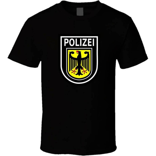Polizei T-Shirt, Deutsch Police, Eagle Black White Tshirt Men's Polizei T-Shirt, Deutsch Police, Eagle Black White Tshirt Men's