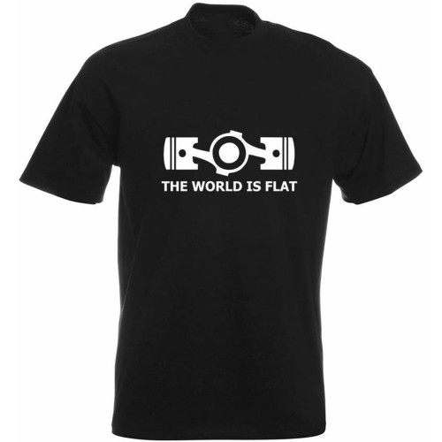 The World is Flat T-Shirt Motiv Bedruckt Funshirt Design Print The World is Flat T-Shirt Motiv Bedruckt Funshirt Design Print
