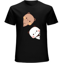 Bubu Dudu Cartoon Panda Bear Mens Unisex T-Shirt Graphic Print Top Black Tee Bubu Dudu Cartoon Panda Bear Mens Unisex T-Shirt Graphic Print Top Black Tee
