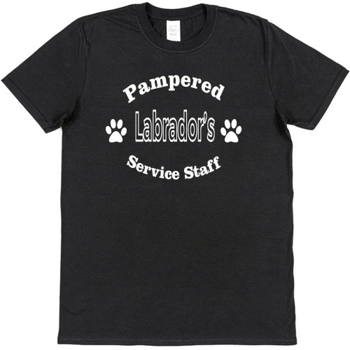 Service Staff Pampered Labrador Yellow Red Mens Women T Shirt Labrador Owner Gift Idea Unisex Tee Dog