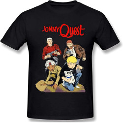 Jonny Quest 3D Print Short Sleeve Fashion T Shirt for Men 100% Cotton Black Jonny Quest 3D Print Short Sleeve Fashion T Shirt for Men 100% Cotton Black