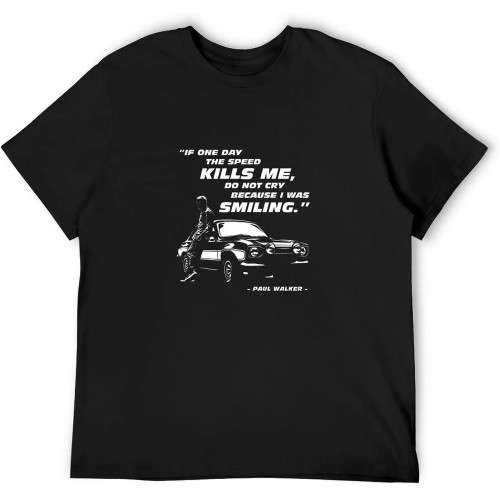 Men's Summer T-Shirt Paul Walker Tribute Black T-Shirt Pure Cotton is More Hygroscopic Men's Summer T-Shirt Paul Walker Tribute Black T-Shirt Pure Cotton is More Hygroscopic