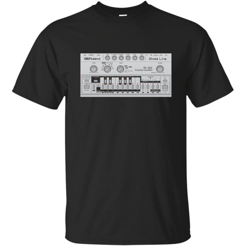 Roland Retro Bass Line TB-303 Trance Club Music Men T Shirt Black Men's Roland Retro Bass Line TB-303 Trance Club Music Men T Shirt Black Men's