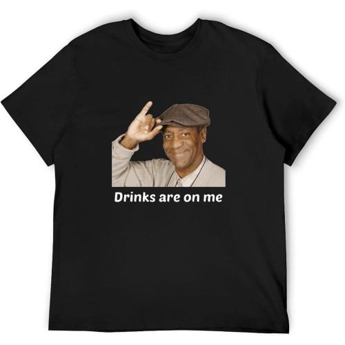 Men's Round Neck T-Shirt Bertram Men's Fashion Bill Cosby Drinks are On Me Funny Art Graphic T-Shirt Short Sleeves Men's Round Neck T-Shirt Bertram Men's Fashion Bill Cosby Drinks are On Me Funny Art Graphic T-Shirt Short Sleeves