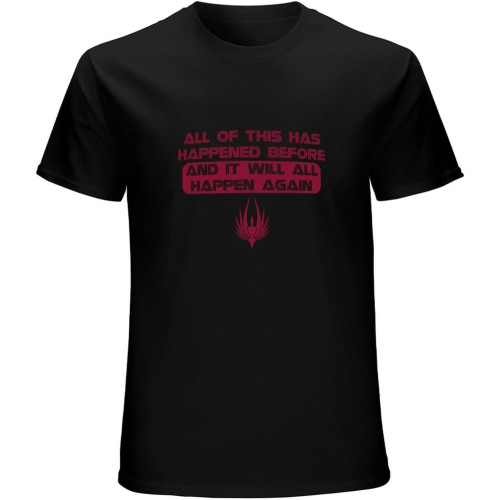 Men's Casual Shirt Battlestar Galactica It Will Happen Again T Shirt Licensed Sci-Fi Tv Tee Button Closure Men's Casual Shirt Battlestar Galactica It Will Happen Again T Shirt Licensed Sci-Fi Tv Tee Button Closure