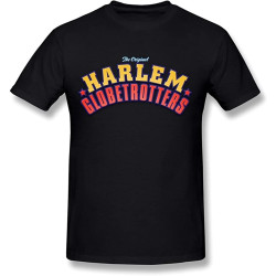 Men's Summer T-Shirt Men's Harlem Globetrotters Logo T Shirt Black Short Sleeve Pure Cotton is More Hygroscopic Men's Summer T-Shirt Men's Harlem Globetrotters Logo T Shirt Black Short Sleeve Pure Cotton is More Hygroscopic