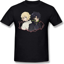 Men's Round Neck T-Shirt Seraph of The End Men's Comfortable Short Sleeve Shirts Crew Neck Personality Fashion t-Shirt Do not Bleach