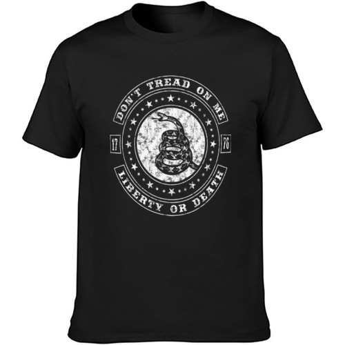 Men's Round Neck T-Shirt Don't Tread On Me Independence Day Liberty Or Death Comfortable Fabrics to accompany You All Summer Men's Round Neck T-Shirt Don't Tread On Me Independence Day Liberty Or Death Comfortable Fabrics to accompany You All Summer