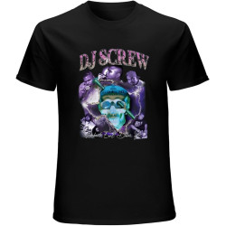 Dj Screw Vintage 90 Rap T-Shirt Mens Unisex Black Tees Black Dj Screw Vintage 90 Rap T-Shirt Mens Unisex Black Tees Black