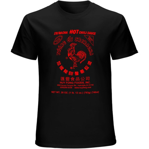 Men's Summer T-Shirt Sriracha Hot Chili Sauce - Huy Fong Foods Mens T Shirt Pure Cotton is More Hygroscopic Men's Summer T-Shirt Sriracha Hot Chili Sauce - Huy Fong Foods Mens T Shirt Pure Cotton is More Hygroscopic