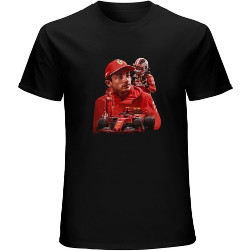 Men's Fashion T Shirts 16 Charles Leclerc Black Mens T-Shirt Racing Mens Tee Double Stitch Sleeves and Hem Men's Fashion T Shirts 16 Charles Leclerc Black Mens T-Shirt Racing Mens Tee Double Stitch Sleeves and Hem