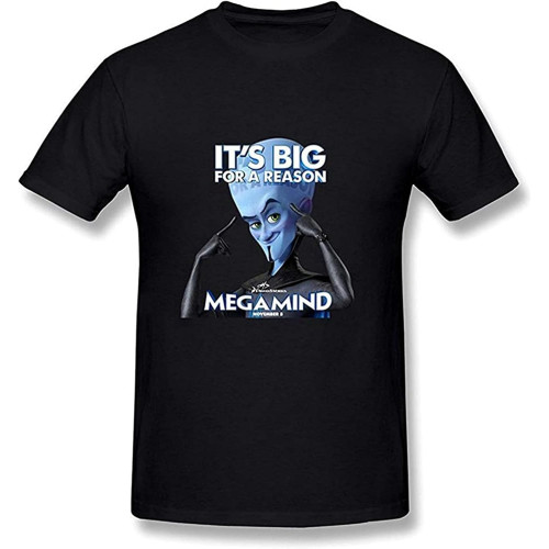 Men's Summer T-Shirt Men's Megamind T Shirt Twin Needle Sleeves and Hem