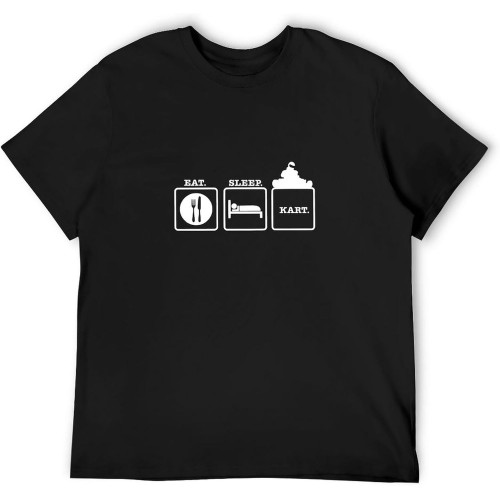 Men's Round Neck T-Shirt Eat Sleep Kart Go Karting Car Bike Racing Comfortable Fabrics to accompany You All Summer Men's Round Neck T-Shirt Eat Sleep Kart Go Karting Car Bike Racing Comfortable Fabrics to accompany You All Summer