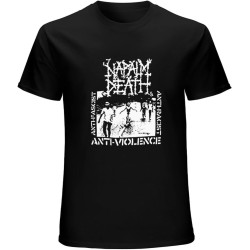 Men's Round Neck T-Shirt Napalm Death Men's Curse T-Shirt Button Closure