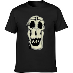 Salvador Dali Skull Art Men's Cotton T-Shirt Black Shirt Top Tee Black
