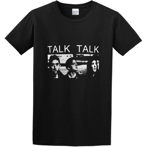 Men's Summer T-Shirt Talk Talk Band 80 Colours Pure Cotton is More Hygroscopic Black Men's Summer T-Shirt Talk Talk Band 80 Colours Pure Cotton is More Hygroscopic Black