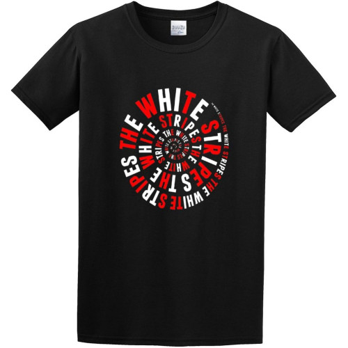 Men's Summer T-Shirt The White Stripes Jack White Peppermint Crew-Neck t-Shirt Black Men's Summer T-Shirt The White Stripes Jack White Peppermint Crew-Neck t-Shirt Black