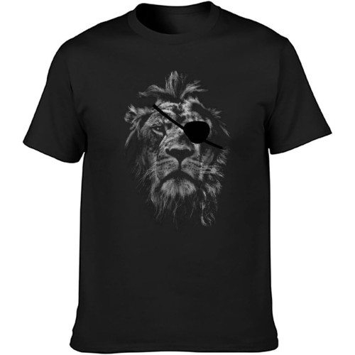 Men's Cotton Shirt Lion Print Motif Carefully Designed, Every Design is just Right Black