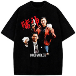 God of Gamblers 賭神 Chow Yun-Fat Andy Lau Hong Kong Style 90's Men T Shirt God of Gamblers 賭神 Chow Yun-Fat Andy Lau Hong Kong Style 90's Men T Shirt