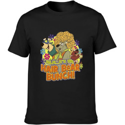The Hair Bear Bunch 80S Saturday Morning Cartoons Mens T-Shirt Fashion Casual Unisex Black Tee