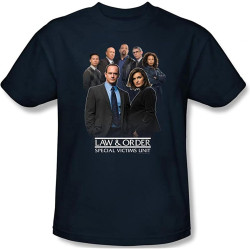 Law and Order SVU Team Short Sleeve Adult Tee Navy Mens T Shirt