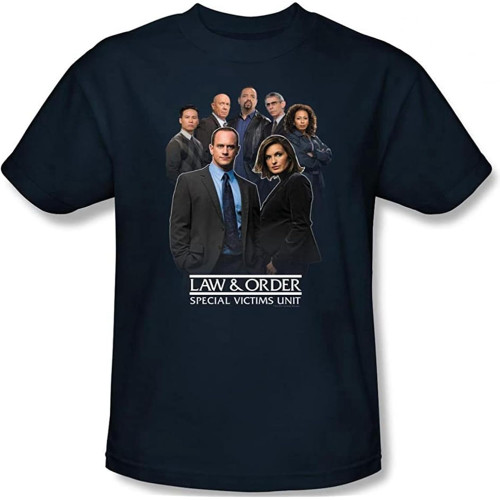 Law and Order SVU Team Short Sleeve Adult Tee Navy Mens T Shirt Law and Order SVU Team Short Sleeve Adult Tee Navy Mens T Shirt