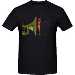 YXIAOJ Miles Davis Big Fun Shirts 100 Cotton Men Round Neck