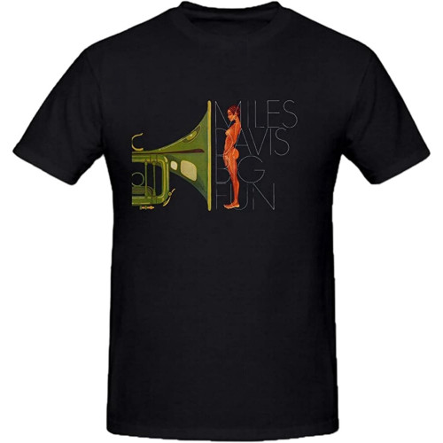 YXIAOJ Miles Davis Big Fun Shirts 100 Cotton Men Round Neck