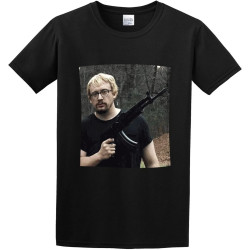 Sam Hyde Shooter Degli Uomini Di Funny Cool Black Cotton Tee