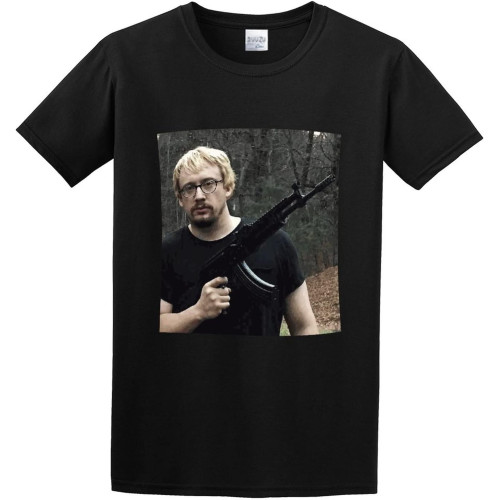 Sam Hyde Shooter Degli Uomini Di Funny Cool Black Cotton Tee