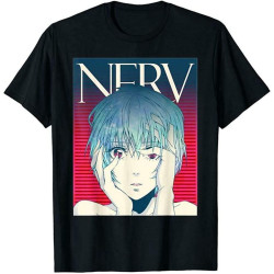 NERV Neon Genesis Evangelion Ayanami Rei Anime Black Mens T-Shirt NERV Neon Genesis Evangelion Ayanami Rei Anime Black Mens T-Shirt