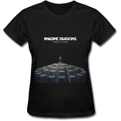 MUXA Women's Imagine Dragons Night Visions T Shirt- Black
