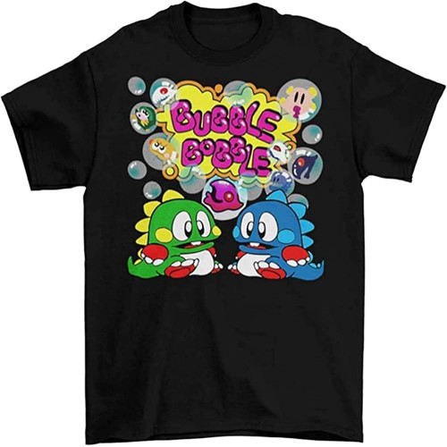 Bubble Bobble Mens T-Shirt Unisex Adult Cotton Funny Sizes NES Retro 90s 8-bit New Short-Sleeved Shirt Black Bubble Bobble Mens T-Shirt Unisex Adult Cotton Funny Sizes NES Retro 90s 8-bit New Short-Sleeved Shirt Black