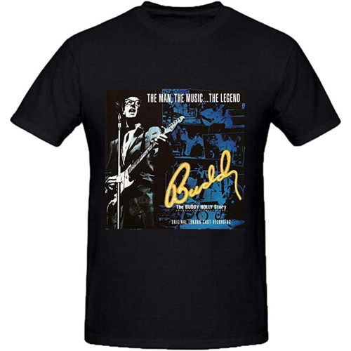 Buddy Holly Story Mens T Shirts Design Round Neck Black Buddy Holly Story Mens T Shirts Design Round Neck Black