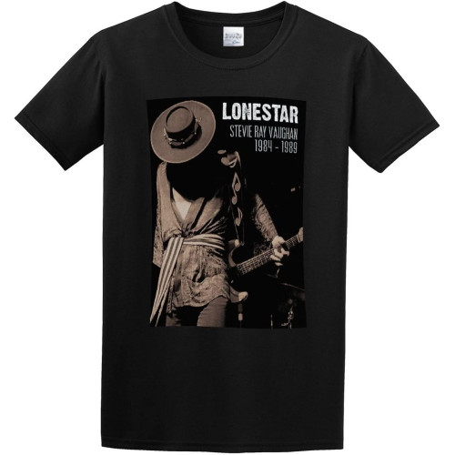 Stevie Ray Vaughan and Double Trouble Live Alive Tour Dates Black Cotton Tee