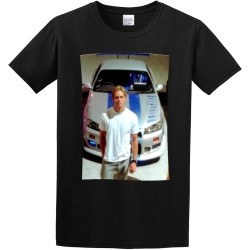 Paul Walker Fast Furious Racing Speed Car Fan Movie Black Cotton Tee Paul Walker Fast Furious Racing Speed Car Fan Movie Black Cotton Tee