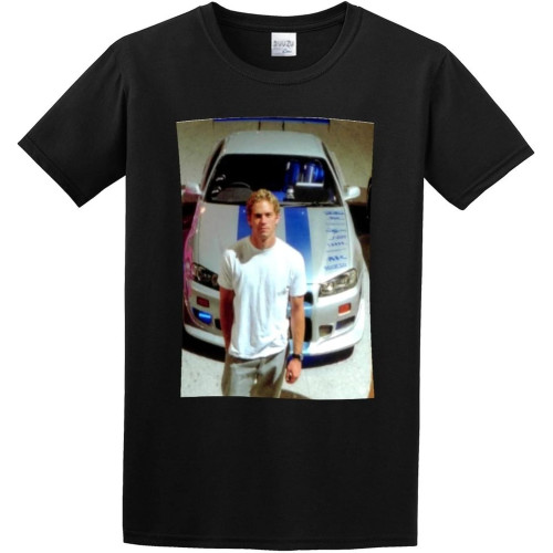 Paul Walker Fast Furious Racing Speed Car Fan Movie Black Cotton Tee Paul Walker Fast Furious Racing Speed Car Fan Movie Black Cotton Tee