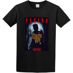 Men's Classic Tshirt Carlito'S Way V1 Brian De Palma Movie 1993 Black Cotton Tee Men's Classic Tshirt Carlito'S Way V1 Brian De Palma Movie 1993 Black Cotton Tee