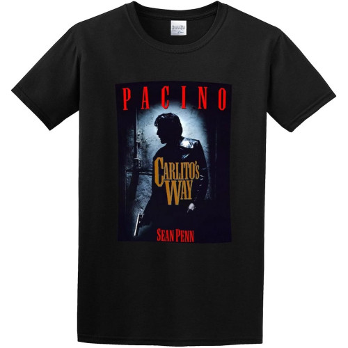 Men's Classic Tshirt Carlito'S Way V1 Brian De Palma Movie 1993 Black Cotton Tee Men's Classic Tshirt Carlito'S Way V1 Brian De Palma Movie 1993 Black Cotton Tee