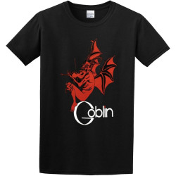 Men's Classic Tshirt Goblin Band Legend Logo Black Cotton Tee Men's Classic Tshirt Goblin Band Legend Logo Black Cotton Tee