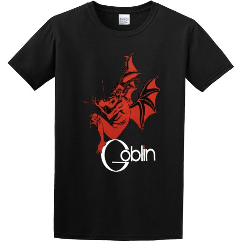 Men's Classic Tshirt Goblin Band Legend Logo Black Cotton Tee