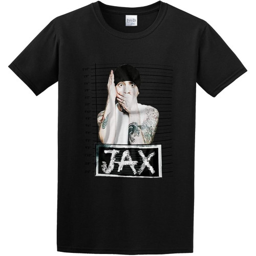 Men's Classic Tshirt Print J-Ax Fotosegnaletica Rap Black Cotton Tee Men's Classic Tshirt Print J-Ax Fotosegnaletica Rap Black Cotton Tee