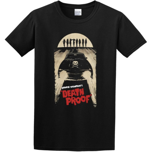 Men's Classic Tshirt Death Proof Stuntman Mike Skull Tarantinos Retro Kurt Horror Film Black Cotton Tee