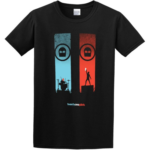 Men's Classic Tshirt Twenty Ones Pilots Logo Funny Black Cotton Tee