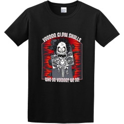 Men's Classic Tshirt Voodoo Glow Skulls Who Do Voodoo? We Do! Black Cotton Tee Men's Classic Tshirt Voodoo Glow Skulls Who Do Voodoo? We Do! Black Cotton Tee