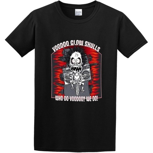 Men's Classic Tshirt Voodoo Glow Skulls Who Do Voodoo? We Do! Black Cotton Tee Men's Classic Tshirt Voodoo Glow Skulls Who Do Voodoo? We Do! Black Cotton Tee