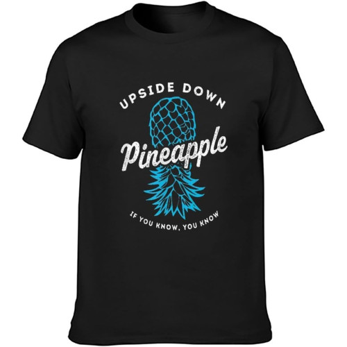 U-BASIC Upside Down Pineapple Swinger Retro T-Shirt Black U-BASIC Upside Down Pineapple Swinger Retro T-Shirt Black