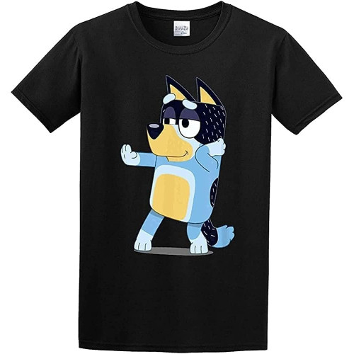 HOUKEEYUE Men's Bl~uey Da@d for Daddy's on Father's Day Bandit T-Shirt Funny Gift for Dad Papa Black