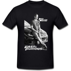 HOUKEEYUE New Paul Walker Street Racing Fast Furio T-Shirts Mens Black Shirts Black HOUKEEYUE New Paul Walker Street Racing Fast Furio T-Shirts Mens Black Shirts Black